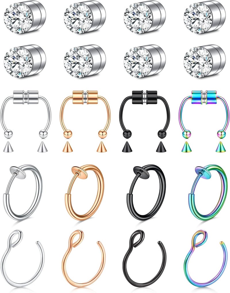 Mayhoop Faux Nose Ring Hoops and Studs - Fake Nose Piercing for Women and Men - Image 1